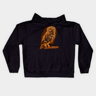 Big-eyed owl, owl symbol of wisdom Kids Hoodie